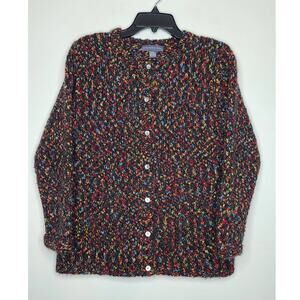 Northern Isles mohair rainbow fleck cardigan sweater - small